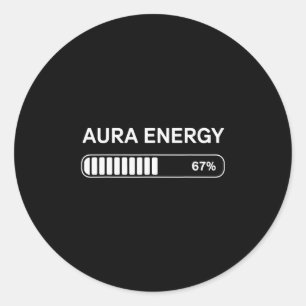 Pegatina Redonda Aura Energía En 67