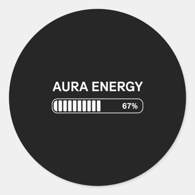 Pegatina Redonda Aura Energy At 67  (Anverso)