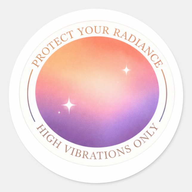 Pegatina Redonda Aura Gradient Sticker - Protect Your Radiance Suns (Anverso)
