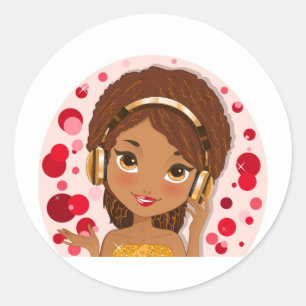Pegatina Redonda auriculares