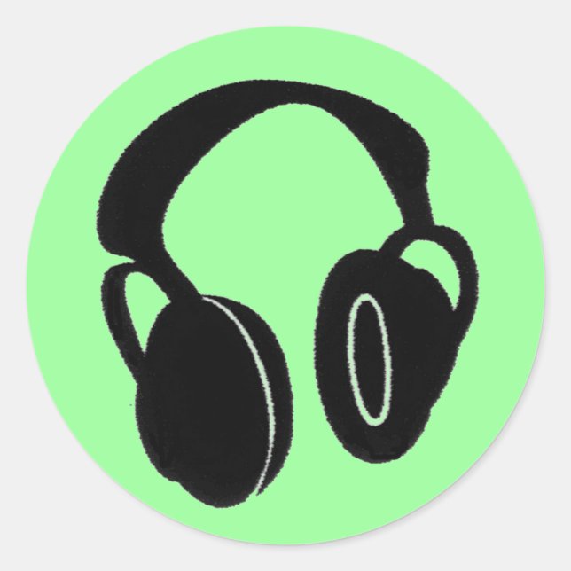 Pegatina Redonda Auriculares1-0 (Anverso)