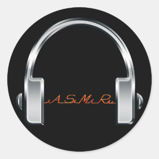 Pegatina Redonda Auriculares ASMR