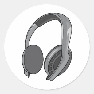 Pegatina Redonda Auriculares - Auriculares - Auriculares Audio 2