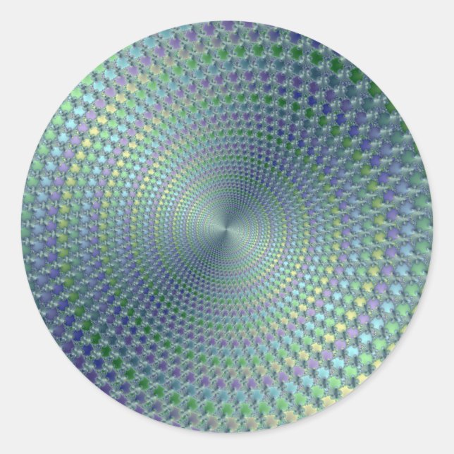Pegatina Redonda Auriculares - Fractal (Anverso)