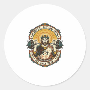 Pegatina Redonda Auriculares Jesus Muerto Conjunto Medio Silencioso