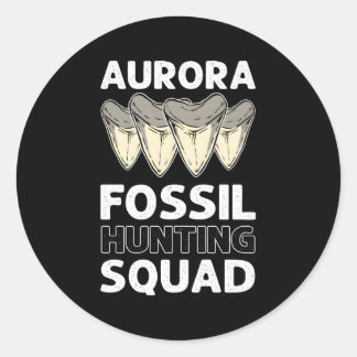 Pegatina Redonda Aurora Fossil Squad Megalodon Tooth