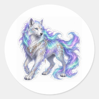 Pegatina Redonda Aurora Wolf Sticker