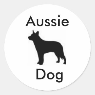 Pegatina Redonda Aussie Dog
