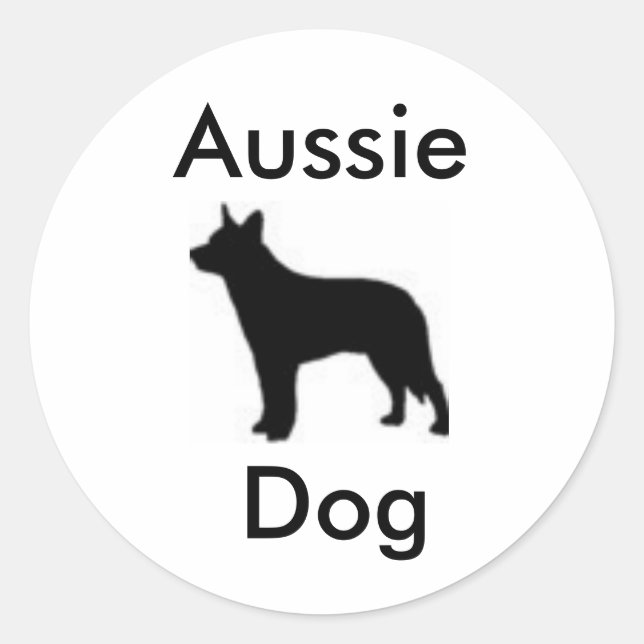 Pegatina Redonda Aussie Dog (Anverso)