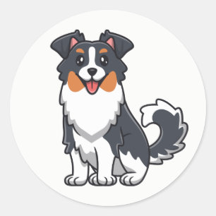 Pegatina Redonda Aussie Puppy Dog Lover Pastor Australiano