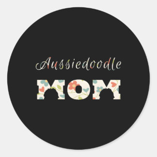 Pegatina Redonda Aussiedoodle Mom Aussiedoodle Mom Para