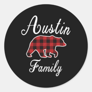 Pegatina Redonda Austin Family: Navidades Pajama
