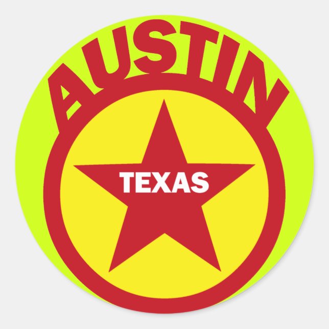PEGATINA REDONDA AUSTIN, TEXAS (Anverso)
