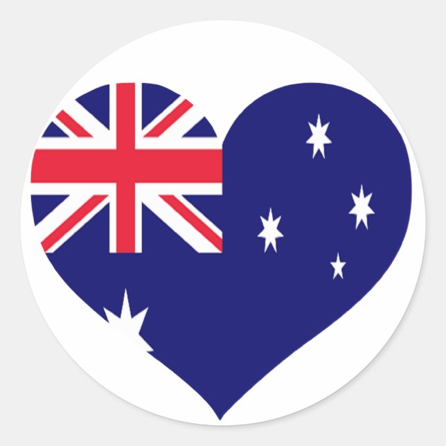 Pegatina Redonda Australia: Amor (Anverso)