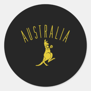 Pegatina Redonda Australia Boxeo Canguro 