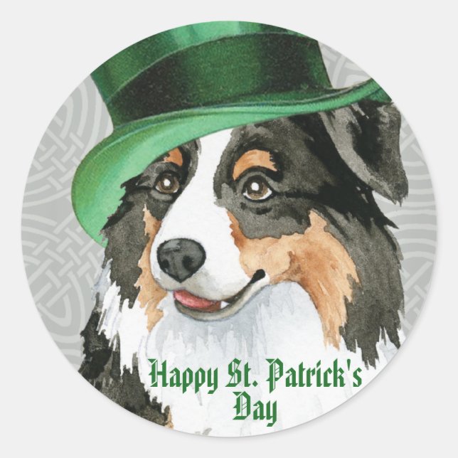 Pegatina Redonda Australia del Día de San Patricio (Anverso)