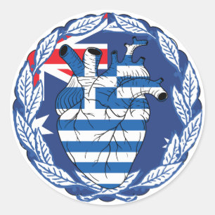 Pegatina Redonda Australia Independencia griega australiana