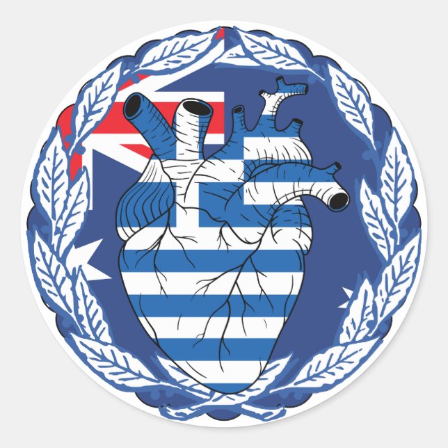 Pegatina Redonda Australia Independencia griega australiana (Anverso)