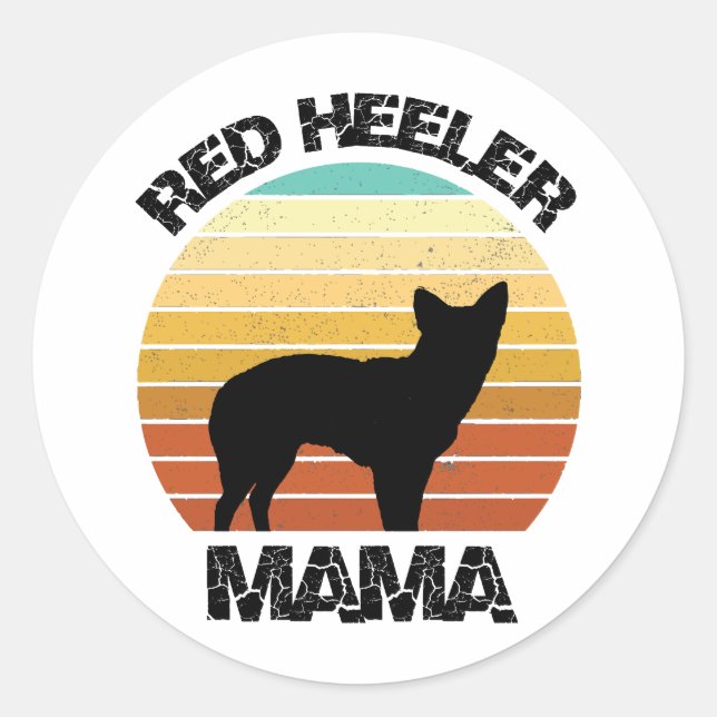 Pegatina Redonda australian cattle dog stickers (Anverso)