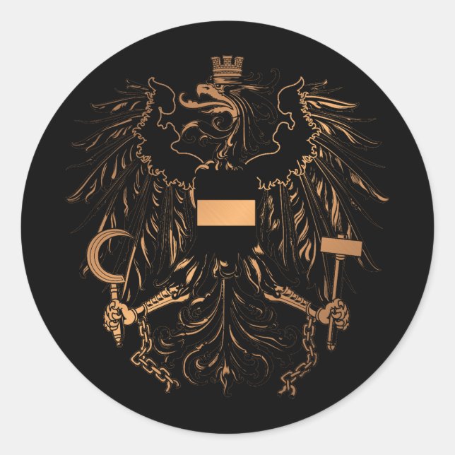 Pegatina Redonda Austria (Anverso)