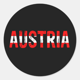 Pegatina Redonda Austria, amo Austria
