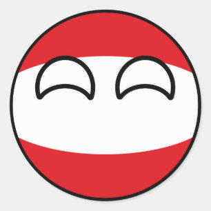 Pegatina Redonda Austria Geeky que tiende divertida Countryball