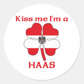 Pegatina Redonda Austria me besa a mí como soy haas