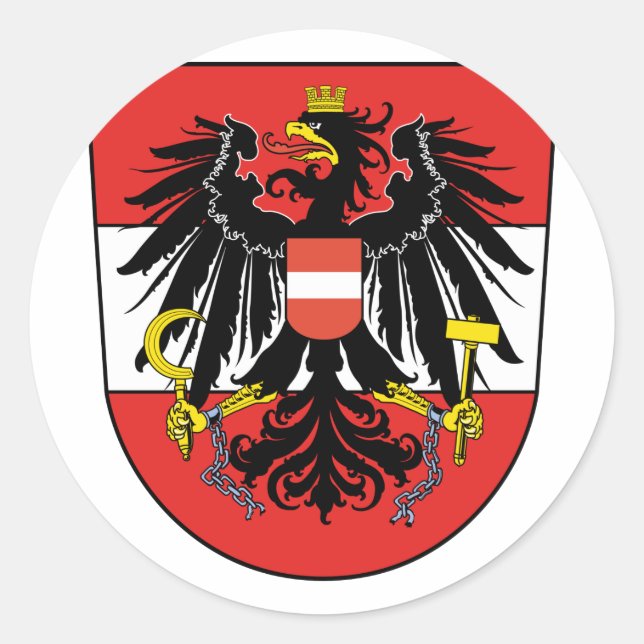Pegatina Redonda Austria mixta, Austria (Anverso)