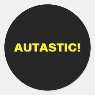 Pegatina Redonda ¡AUTÁSTICO! Orgullo de autismo neurodiversidad