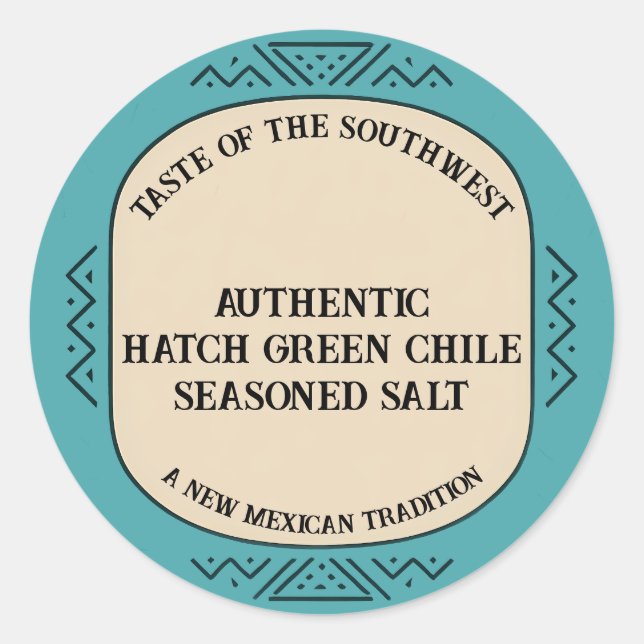 Pegatina Redonda Authentic Hatch Green Chile Spice Custom (Anverso)