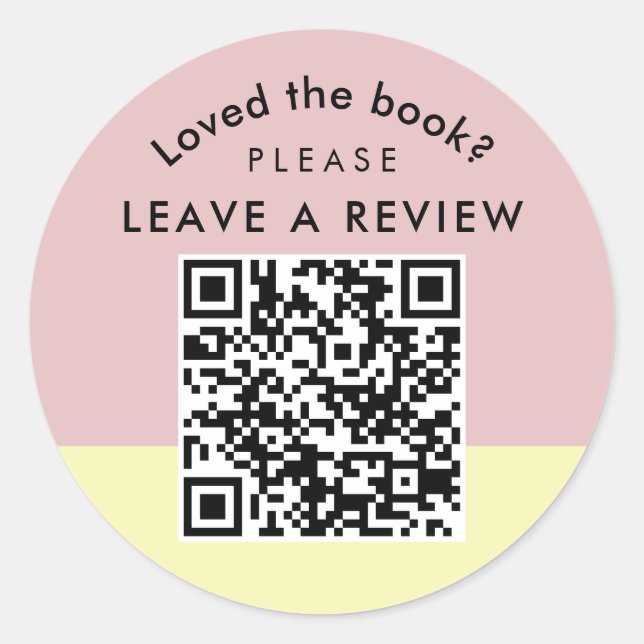 Pegatina Redonda Author Book Review Request QR Code Pastel (Anverso)