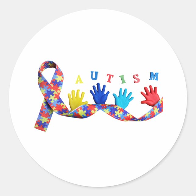 Pegatina Redonda Autism (Anverso)