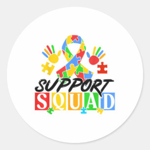 Pegatina Redonda Autism Awareness Autism Support Squad Family