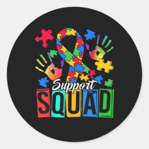 Pegatina Redonda Autism Awareness Autism Support Squad Family