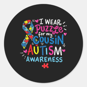 Pegatina Redonda Autism Awareness Cousin Gift Tee