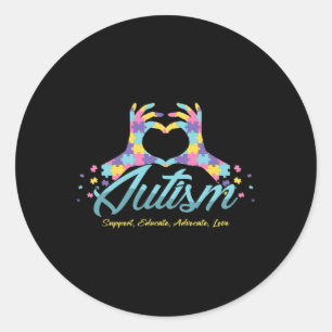 Pegatina Redonda Autism Awareness Hearzzle Autistic Ribbon Specific