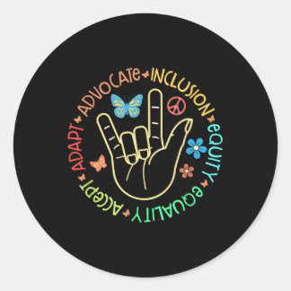 Pegatina Redonda Autism Awareness Inclusion S Teacher Insational _6