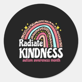Pegatina Redonda Autism Awareness profesor especial de radiación am