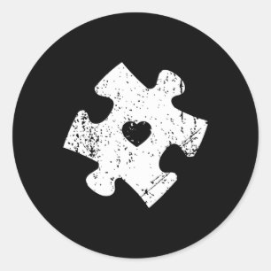 Pegatina Redonda Autism Awareness Puzzle Piece Pocket Shirt Autisti