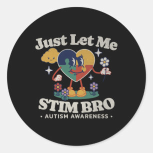 Pegatina Redonda Autism Awareness Support Stimming Cute Butterfl