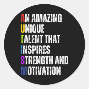 Pegatina Redonda Autism Definition Autism Awareness Mes Support I