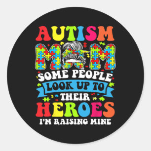 Pegatina Redonda Autism Mom Shirt