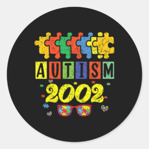 Pegatina Redonda Autismo 2002 22º cumpleaños Awarene del autismo de