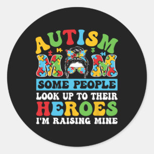 Pegatina Redonda Autismo Algunas personas miran el Día del Autismo