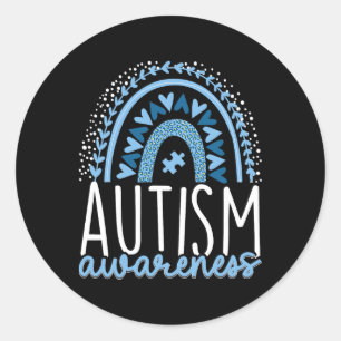 Pegatina Redonda Autismo Arcoiris Autista Inclusión del Orgullo Adh