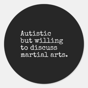 Pegatina Redonda Autismo Aspie Karate Kung Fu Marcial Autista A
