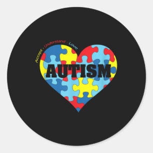 Pegatina Redonda Autismo - Camisetas de conciencia sobre el autismo