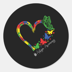 Pegatina Redonda Autismo Conciencia Acepta Comprender Amor Hombres 