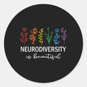 Pegatina Redonda Autismo Conciencia Aceptación Neurodiversidad es B