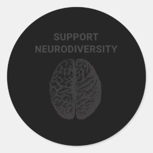 Pegatina Redonda Autismo Conciencia Apoyo Neurodiversidad